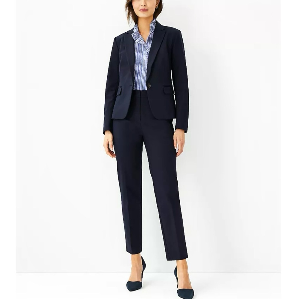 Women's Navy Straight-Leg Dress Pants